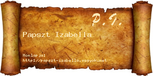 Papszt Izabella névjegykártya